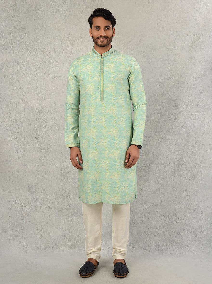 This stylish Aqua Green kurta pajama combines charm and elegance for every special occasion in the USA.