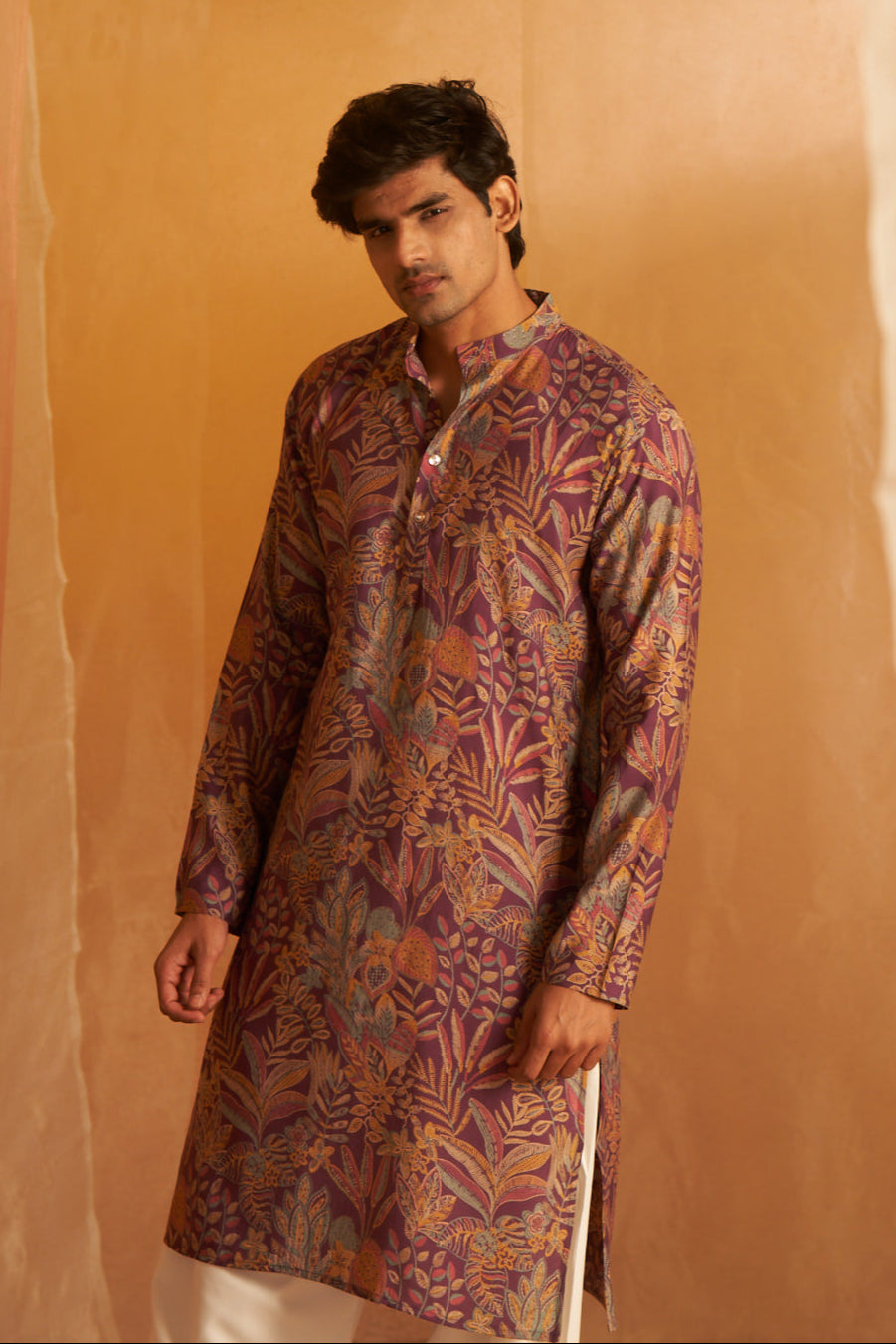 Elegant Purple Silk Kurta Pajama | Festive Traditional Wear for Men