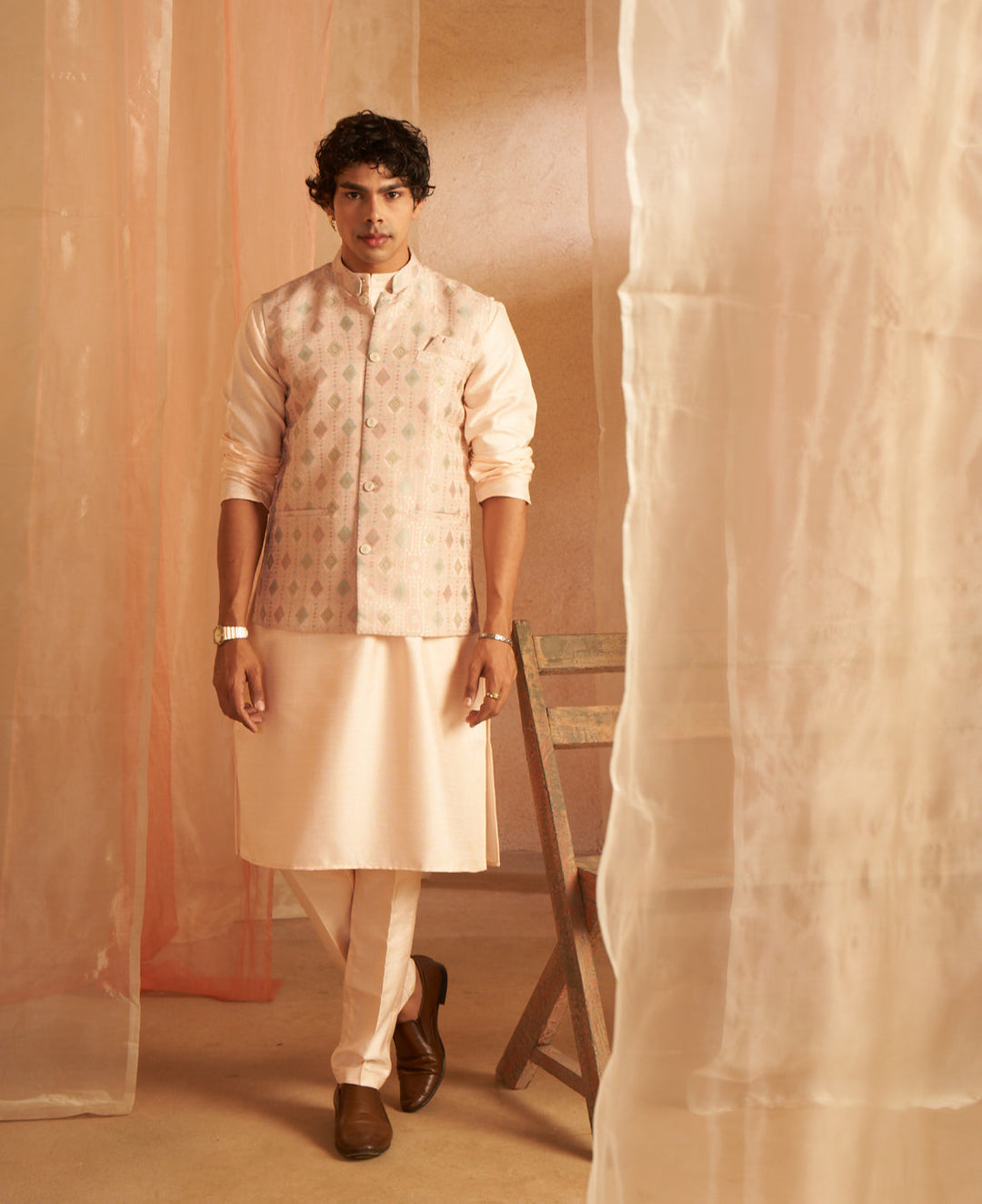 Stylish Viscose Embroidered Nehru Jacket | Elegant Festive Wear for Men