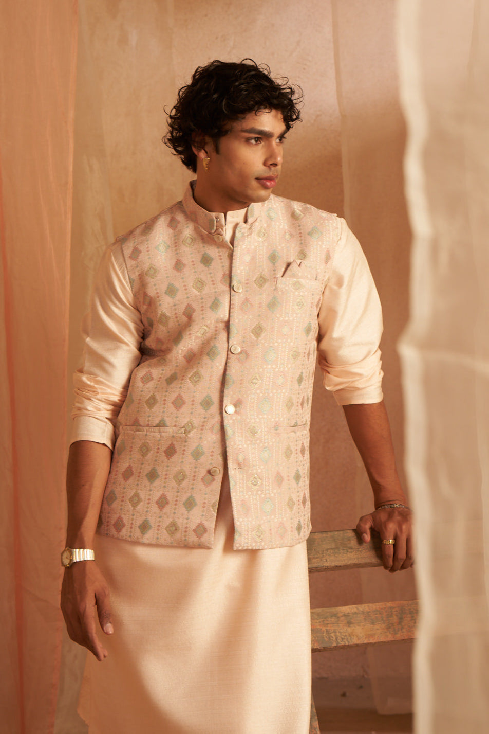 Stylish Viscose Embroidered Nehru Jacket | Elegant Festive Wear for Men