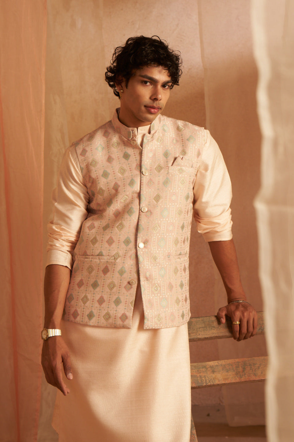 Stylish Viscose Embroidered Nehru Jacket | Elegant Festive Wear for Men