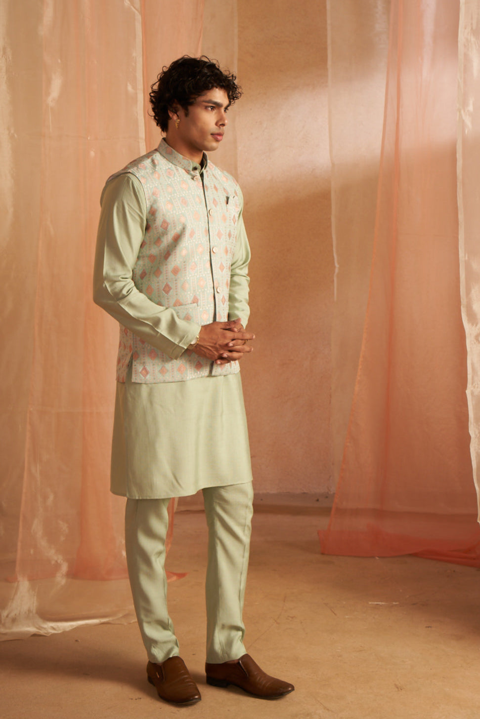 Stylish Viscose Embroidered Nehru Jacket | Elegant Festive Wear for Men