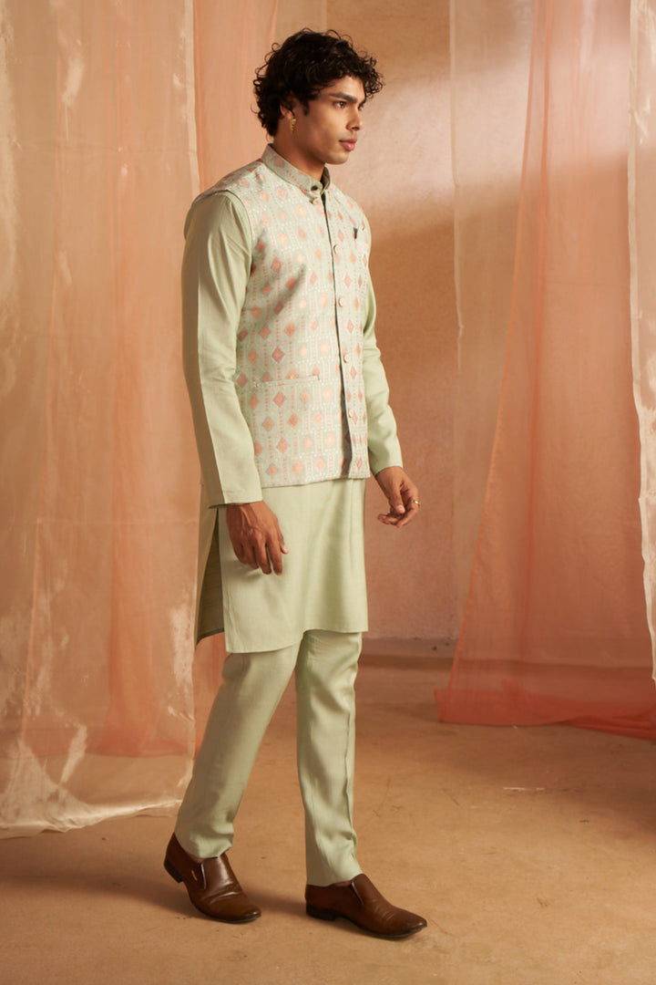 Stylish Viscose Embroidered Nehru Jacket | Elegant Festive Wear for Men