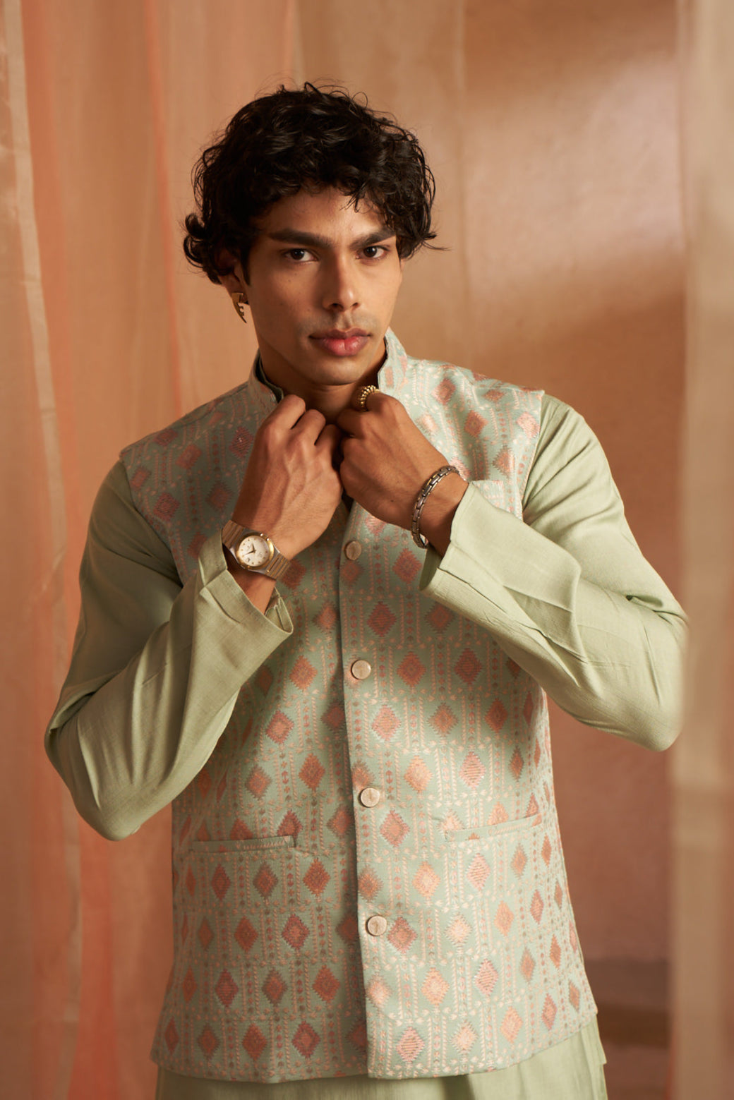 Stylish Viscose Embroidered Nehru Jacket | Elegant Festive Wear for Men