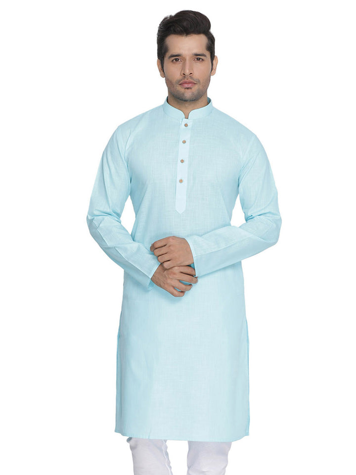 Men’s Plain Cotton Kurta Set | Stylish White Bottom for Traditional Look