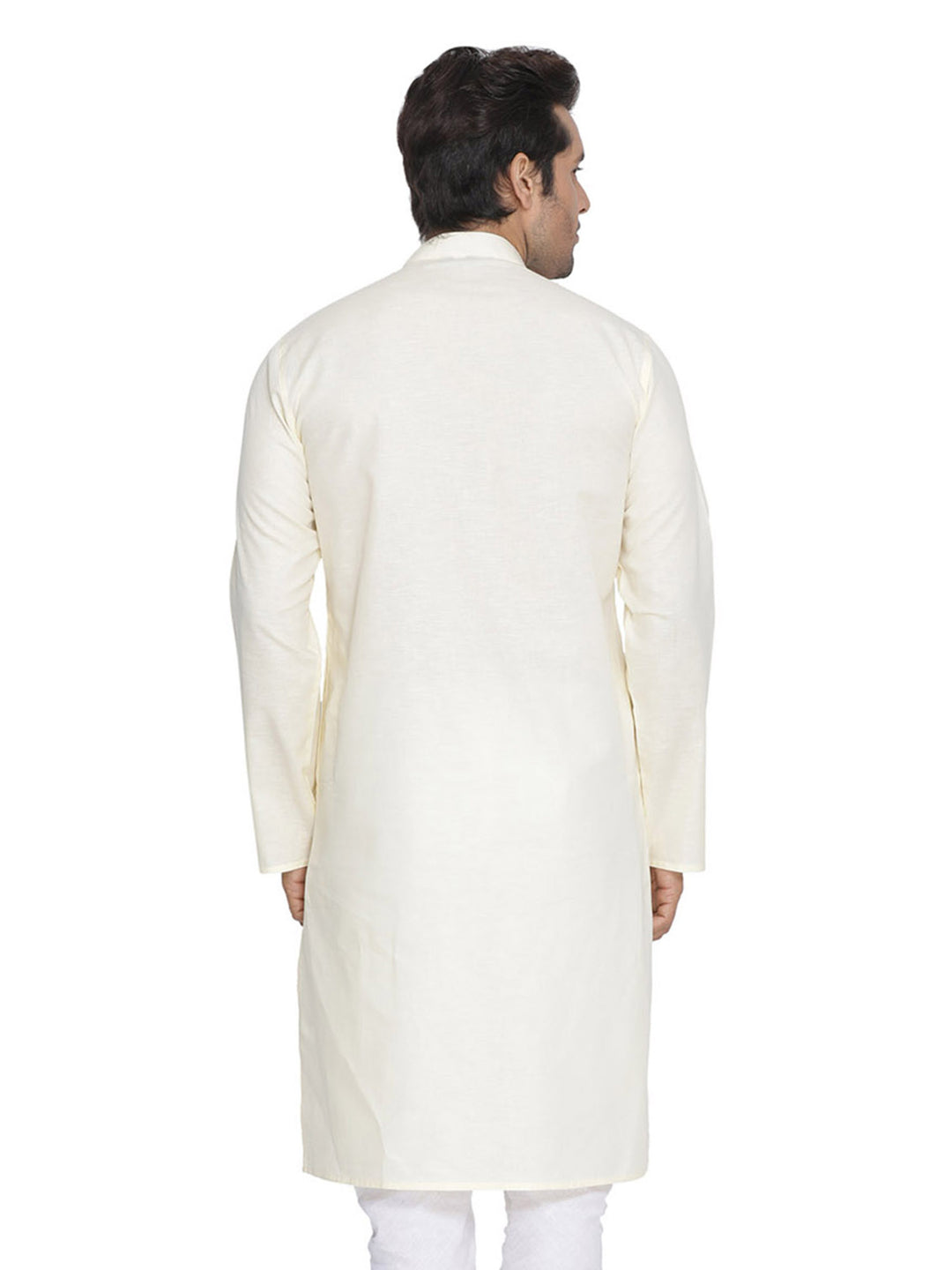 Men’s Plain Cotton Kurta Set | Stylish White Bottom for Traditional Look