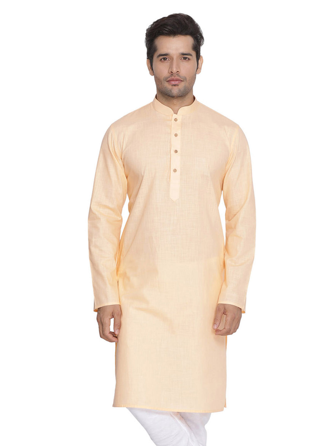 Men’s Plain Cotton Kurta Set | Stylish White Bottom for Traditional Look