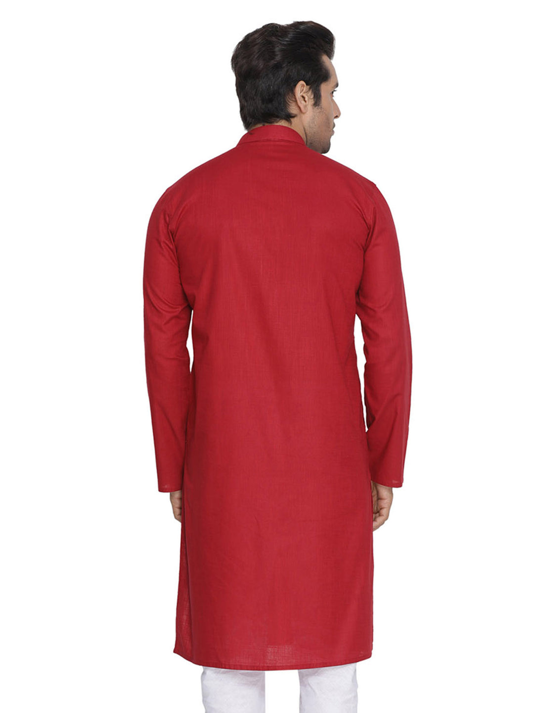 Men’s Plain Cotton Kurta Set | Stylish White Bottom for Traditional Look