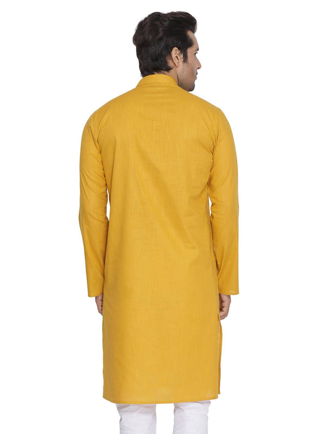 Men’s Plain Cotton Kurta Set | Stylish White Bottom for Traditional Look