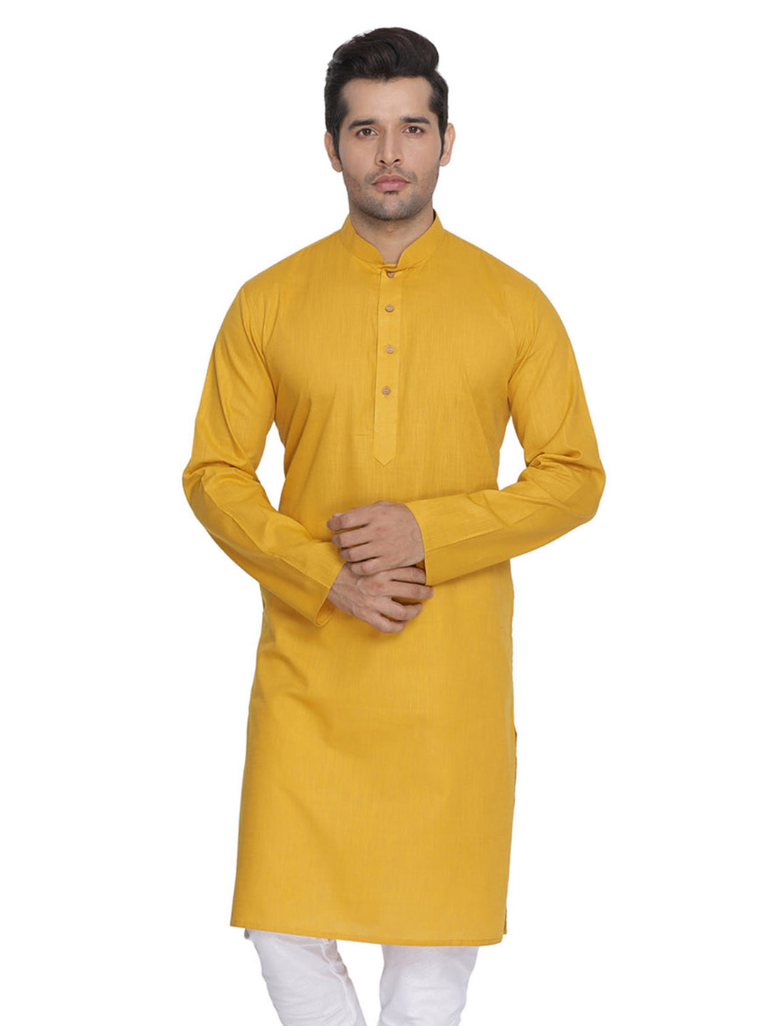 Men’s Plain Cotton Kurta Set | Stylish White Bottom for Traditional Look