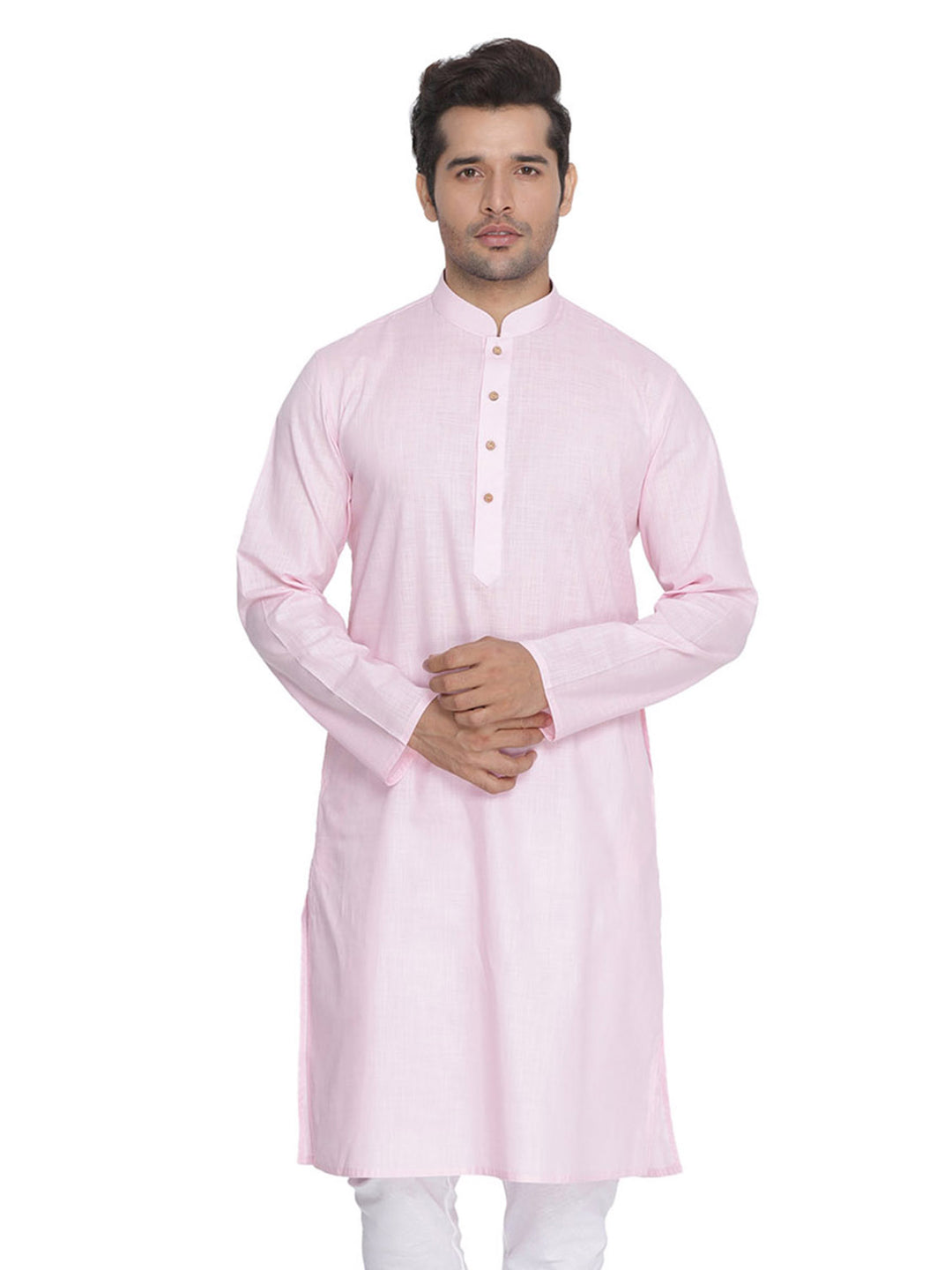 Men’s Plain Cotton Kurta Set | Stylish White Bottom for Traditional Look