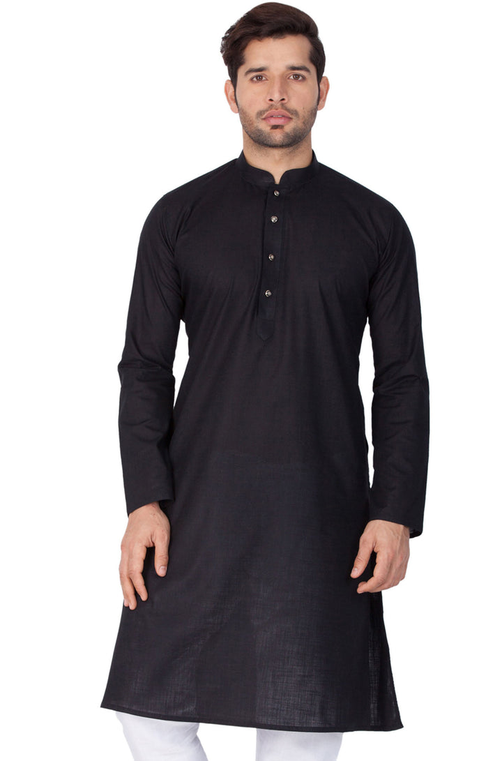 Men’s Plain Cotton Kurta Set | Stylish White Bottom for Traditional Look