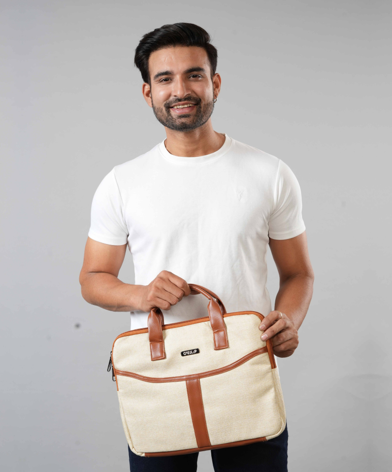 Stylish Jute Laptop Sleeve | Eco-Friendly Protection for Professionals