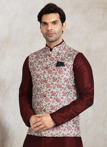 Vibrant Embroidered Art Silk Premium Kurta Pajama Jacket  | Handcrafted with Intricate Details for Timeless Appeal