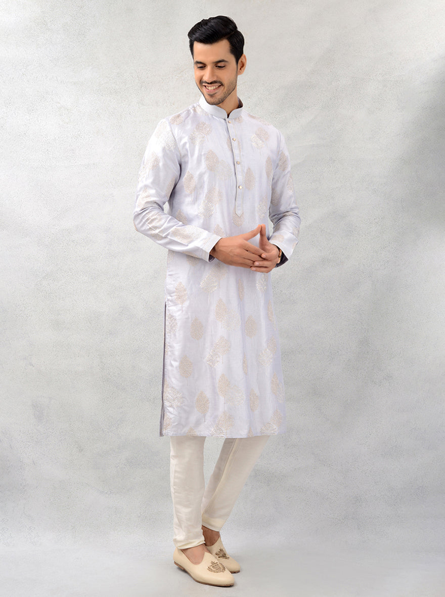 Men’s Traditional Light Blue Kurta Pajama for Festive Occasions