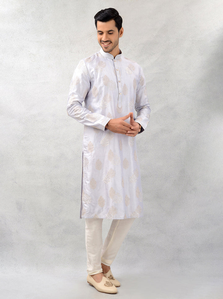 Men’s Traditional Light Blue Kurta Pajama for Festive Occasions