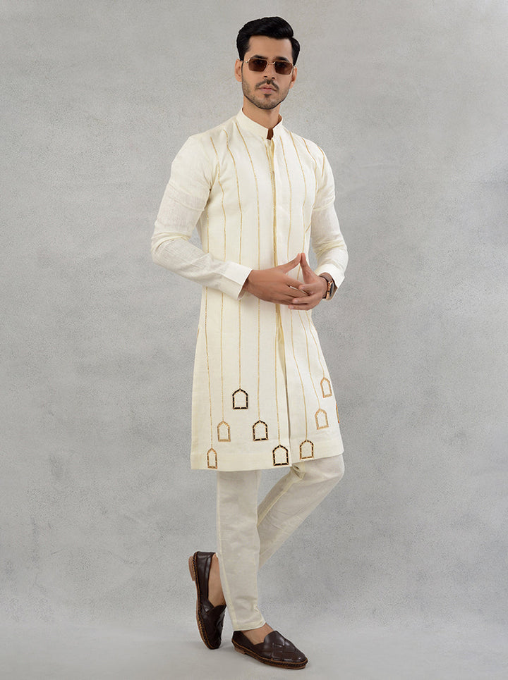 Stylish Linen Kurta Pajama for Pre-Wedding Functions