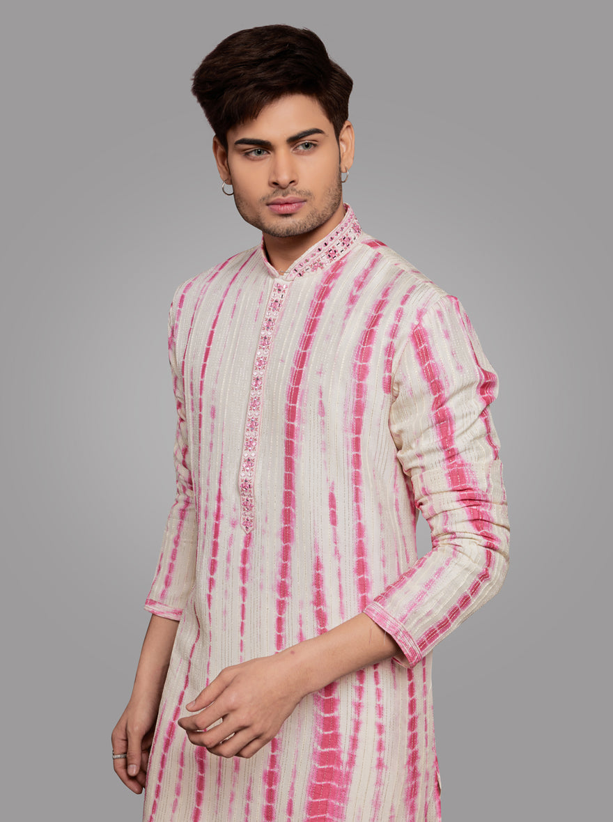 Comfortable pink kurta set ideal for festive events in the USA.