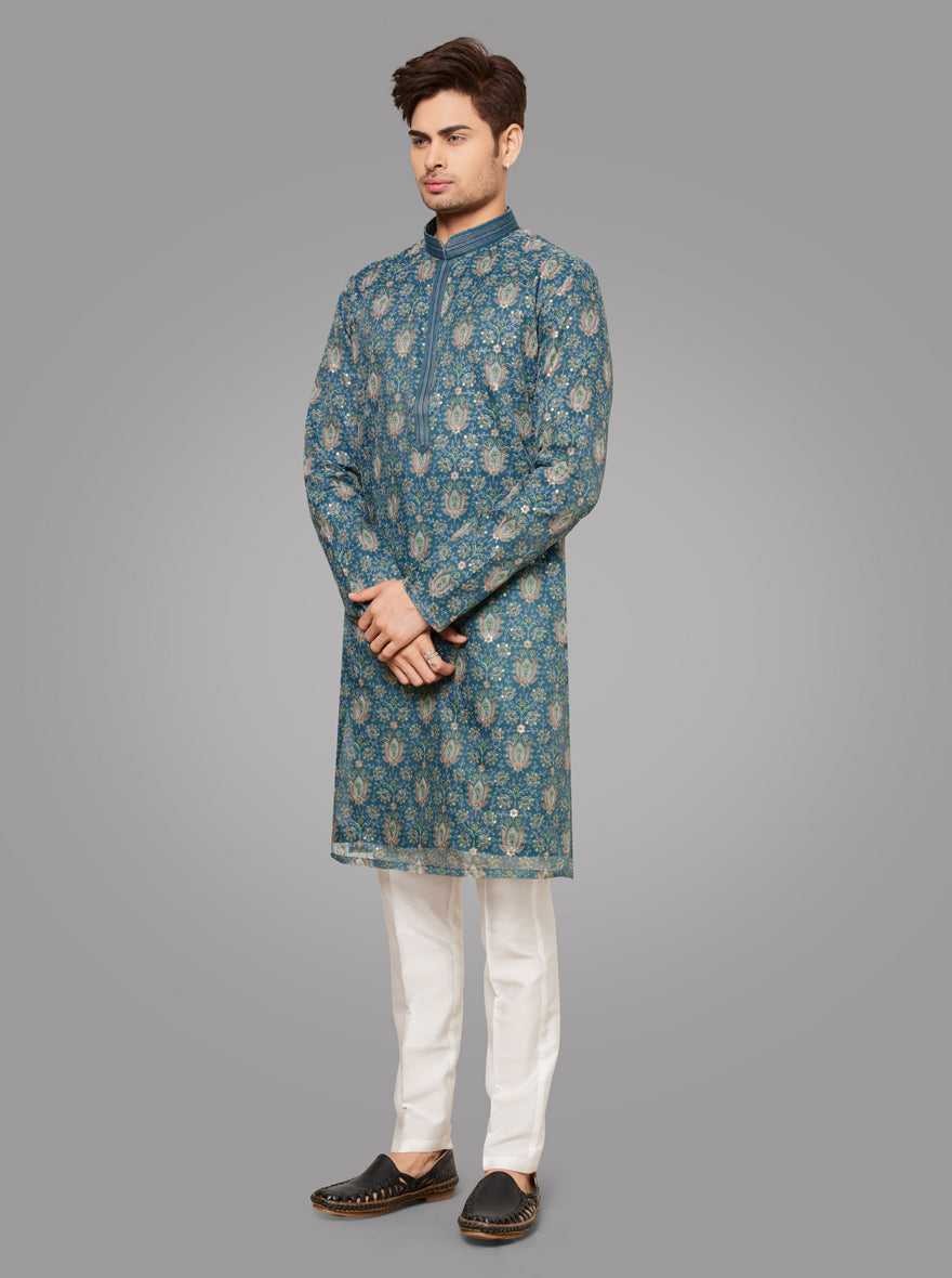 Comfortable rama green kurta ideal for special occasions in the USA.