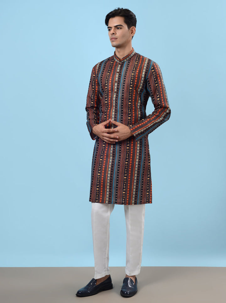 Stylish brown kurta pajama for men, perfect for enhancing your festive wardrobe.