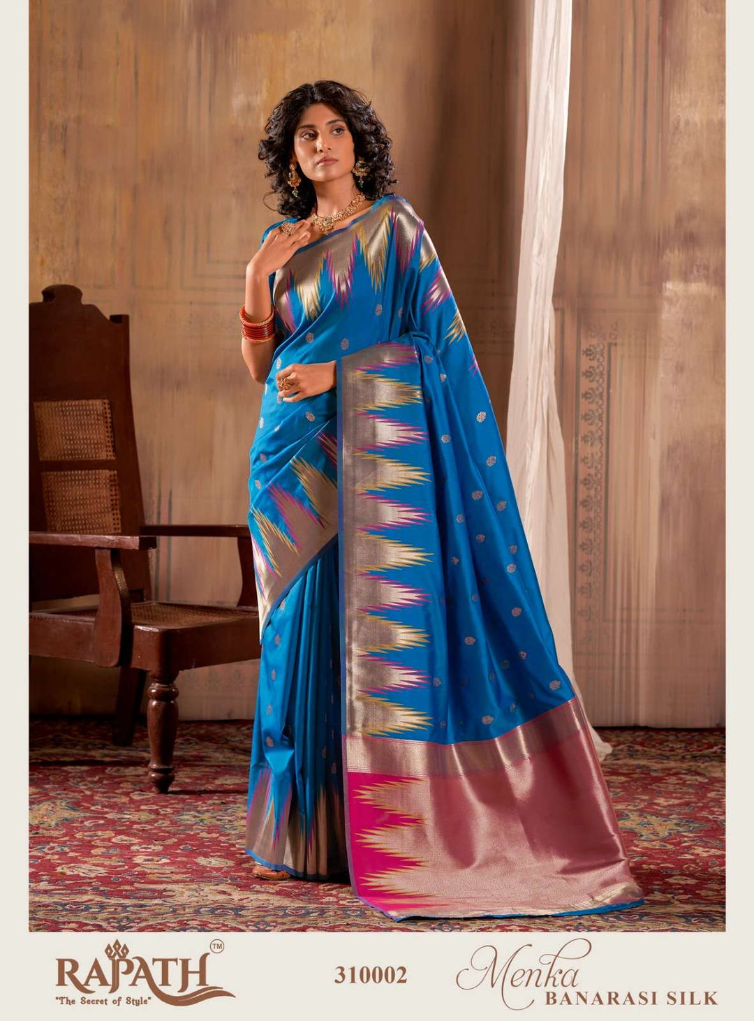 Rajpath Temple Border Banarasi Silk Saree | Traditional Indian Sari