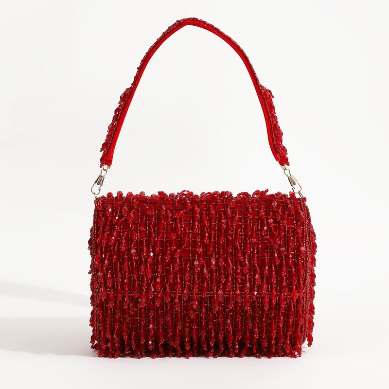 Rosa Beaded Flap Bag | Elegant Handcrafted Party Wear Clutch