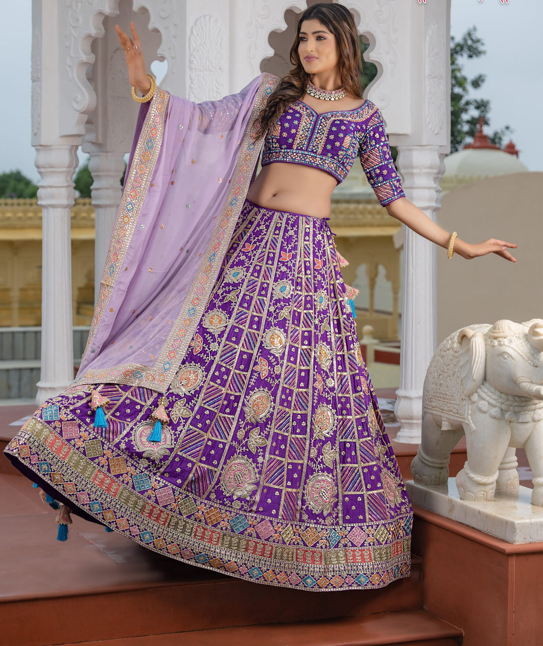 Purple Designer Lehenga Set | Elegant & Stylish for Festive Wear