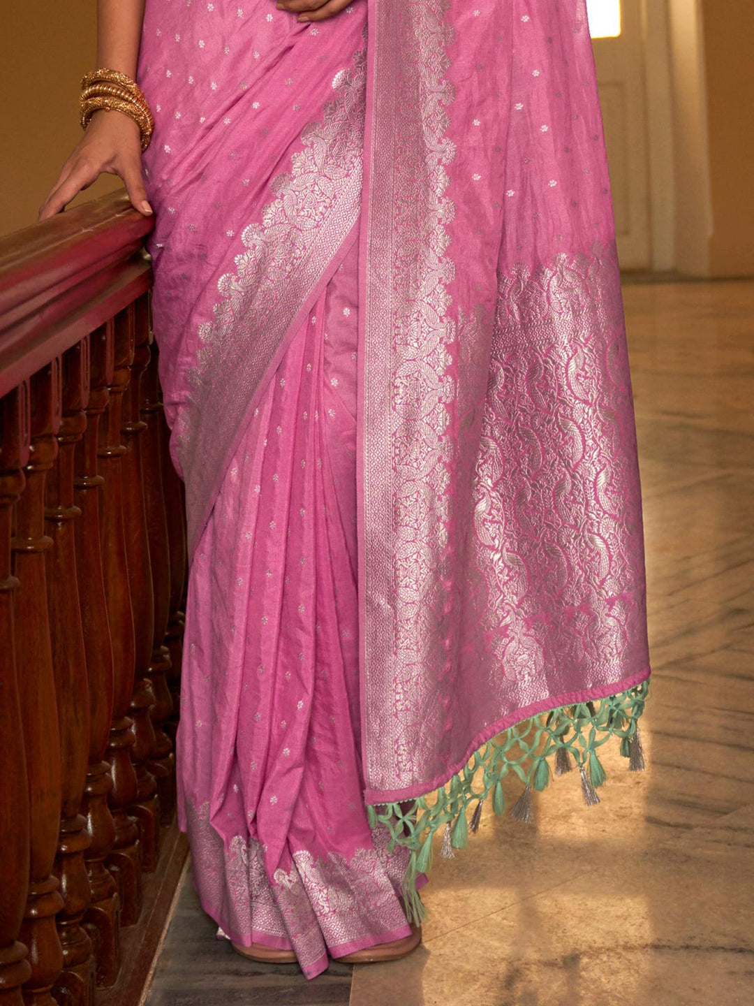 Vibrant color luxurious fabric exclusive attire crafted for elegance and style.