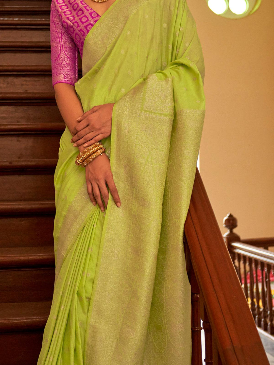 Vibrant color luxurious fabric exclusive attire crafted for elegance and style.