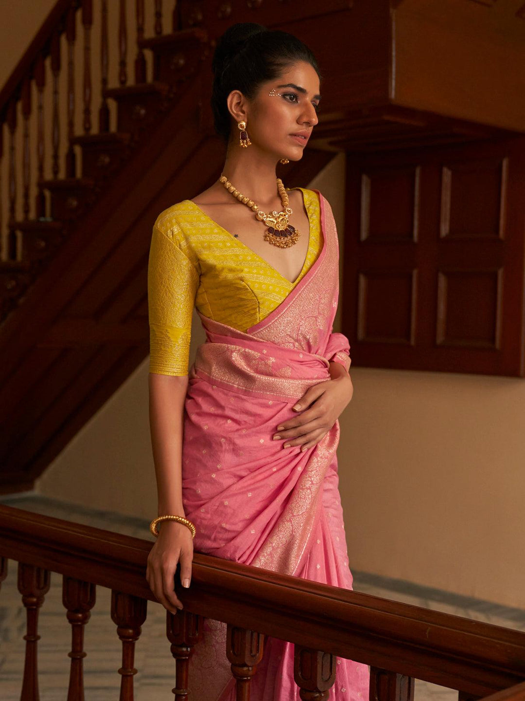 Vibrant color luxurious fabric exclusive attire crafted for elegance and style.