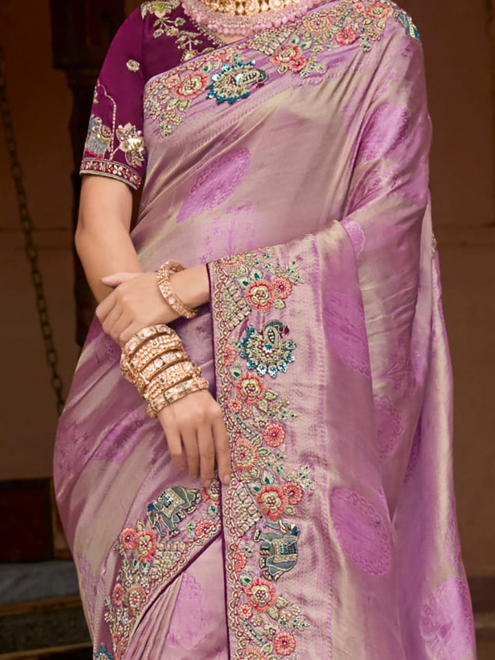 Vibrant color luxurious fabric exclusive attire crafted for elegance and style.