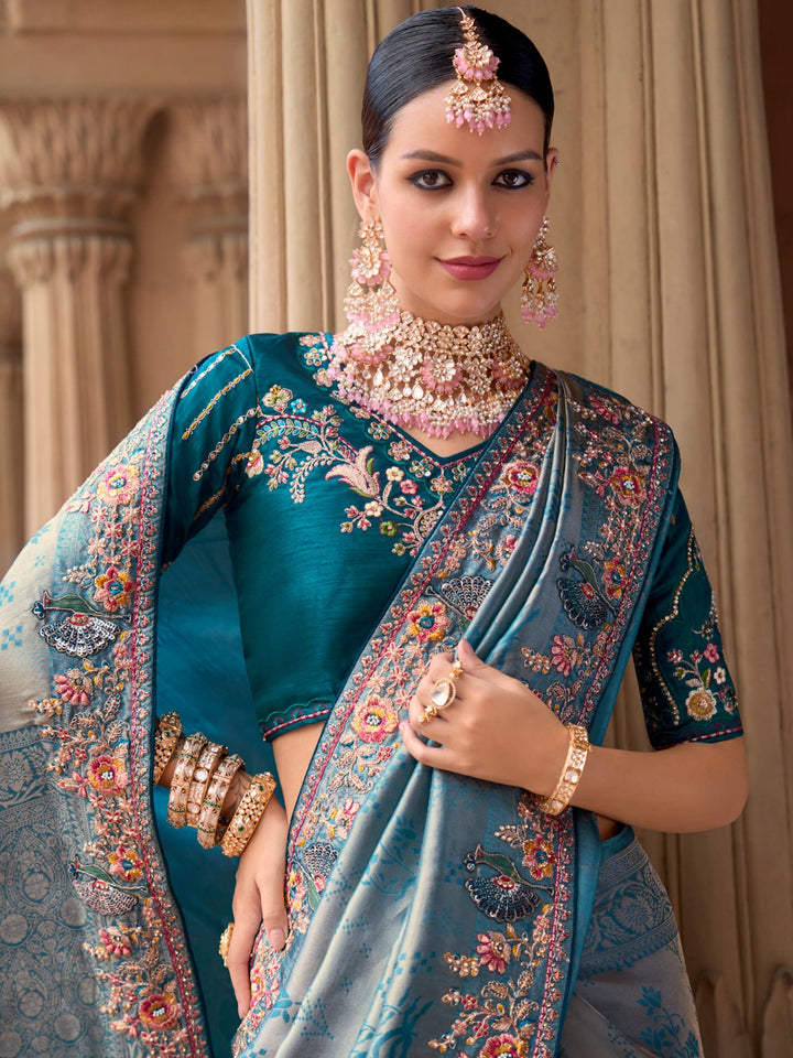 Vibrant color luxurious fabric exclusive attire crafted for elegance and style.