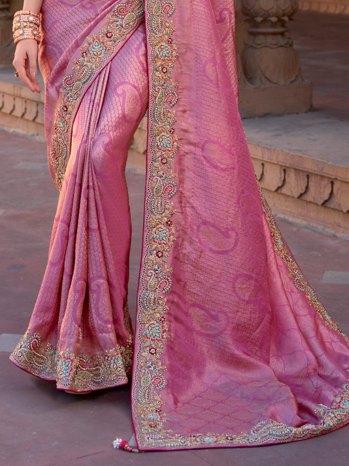 Vibrant color luxurious fabric exclusive attire crafted for elegance and style.