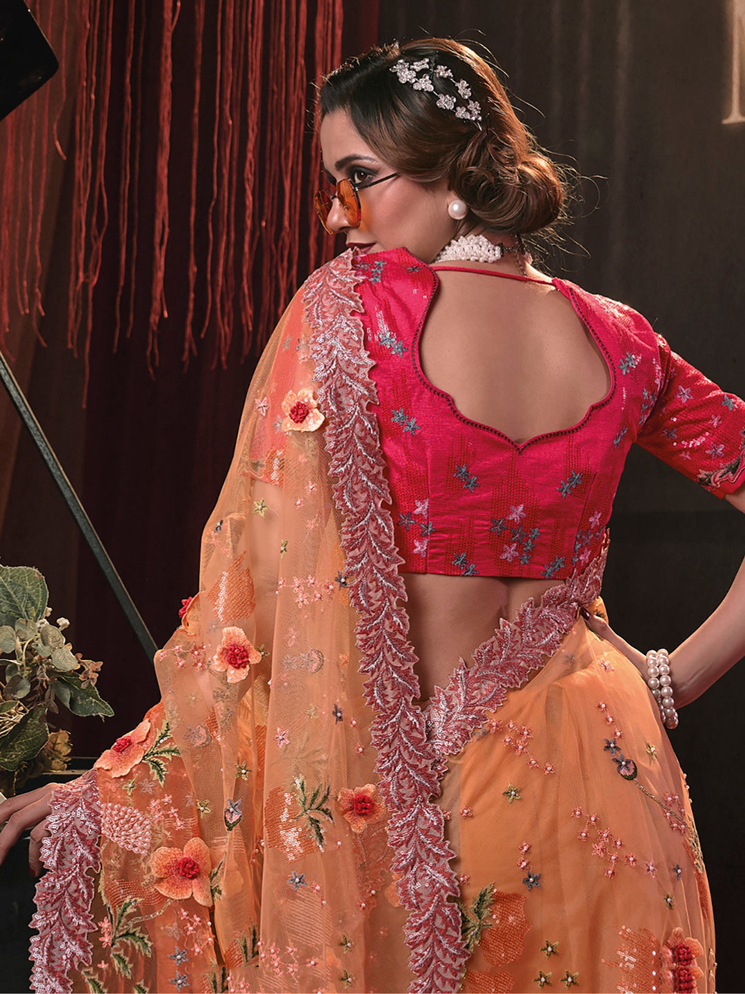 Vibrant color luxurious fabric exclusive attire crafted for elegance and style.