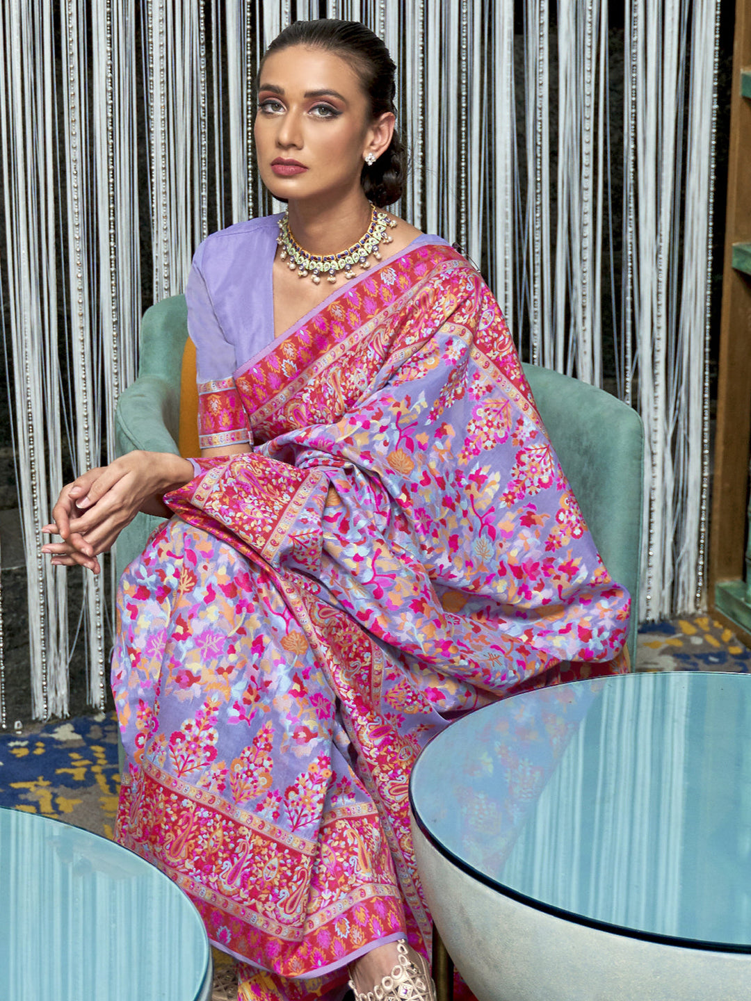 Vibrant color luxurious fabric exclusive attire crafted for elegance and style.