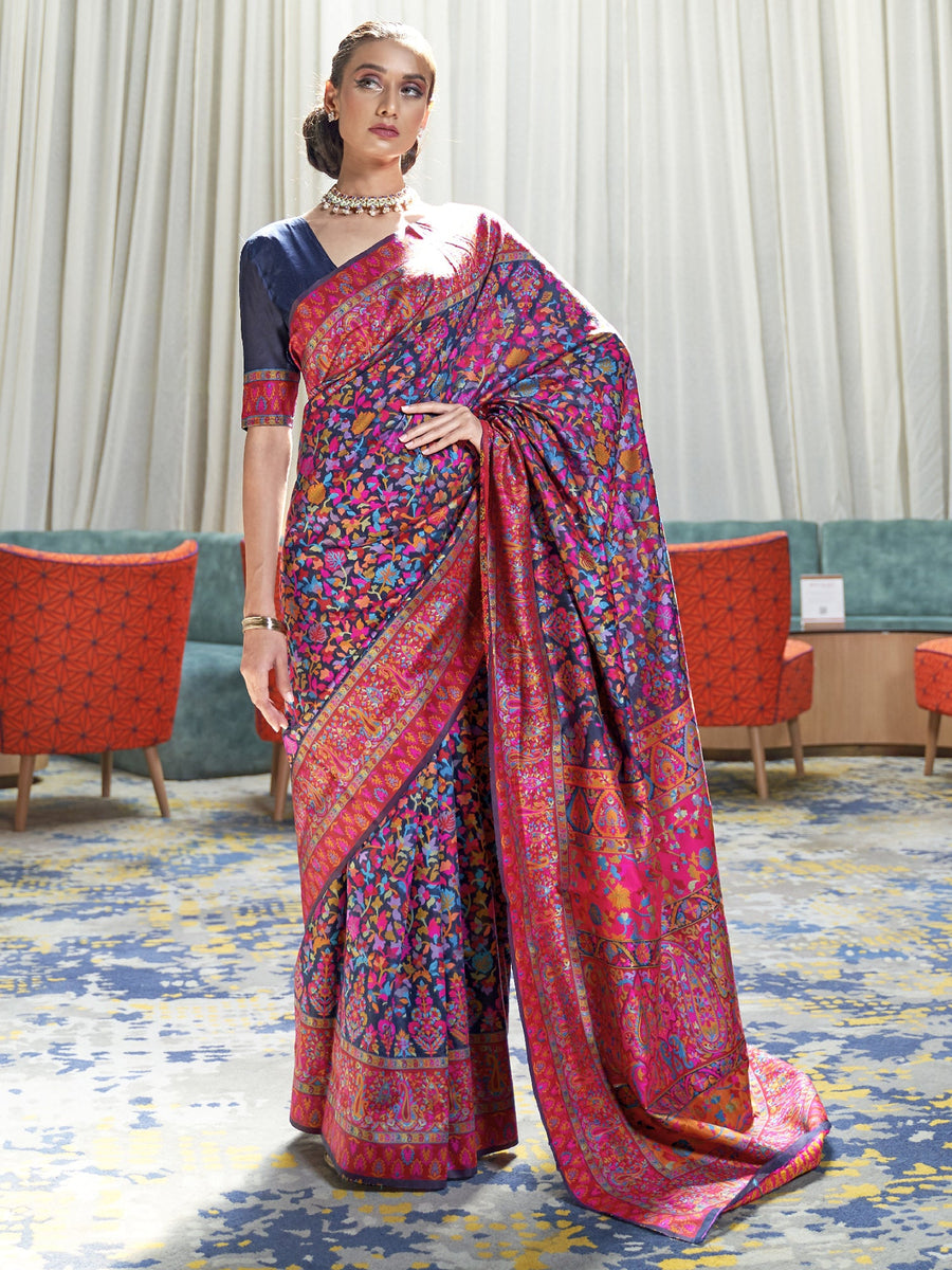 Pink silk saree crafted for elegance and style.