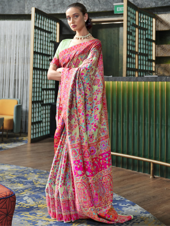 Pink silk saree crafted for elegance and style.