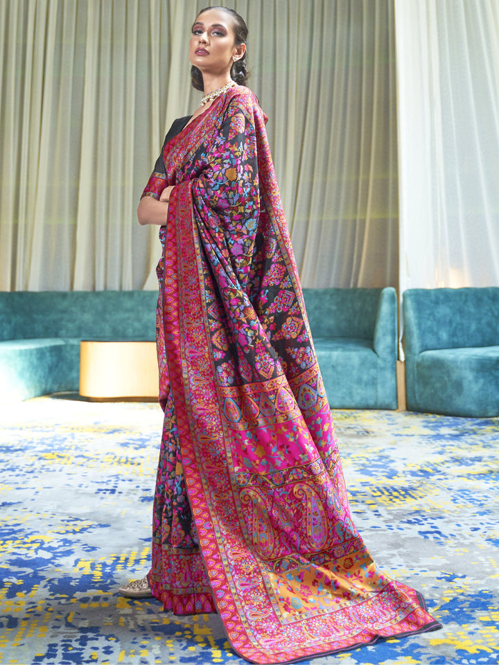 Pink silk saree crafted for elegance and style.