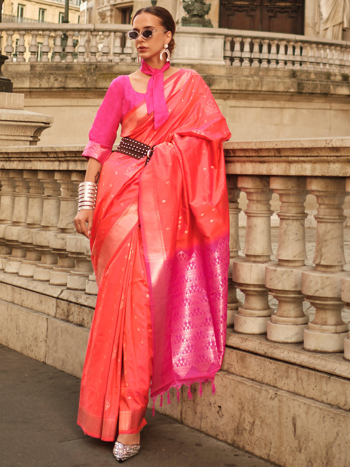 Vibrant color silk saree crafted for elegance and style.