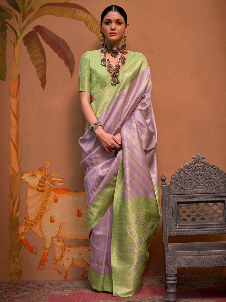 Green silk saree crafted for elegance and style.