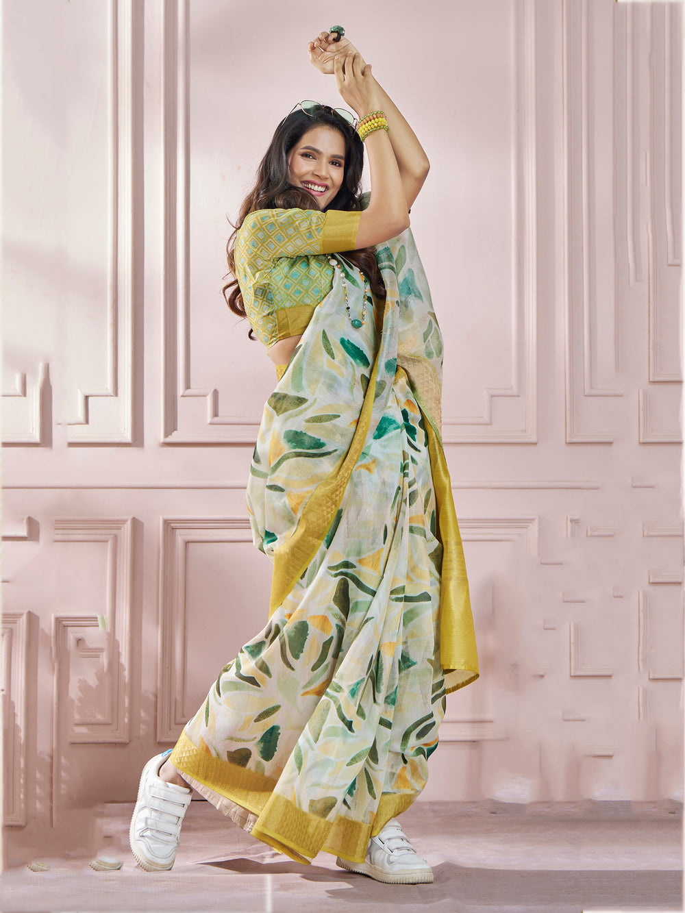 Vibrant color luxurious fabric exclusive attire crafted for elegance and style.