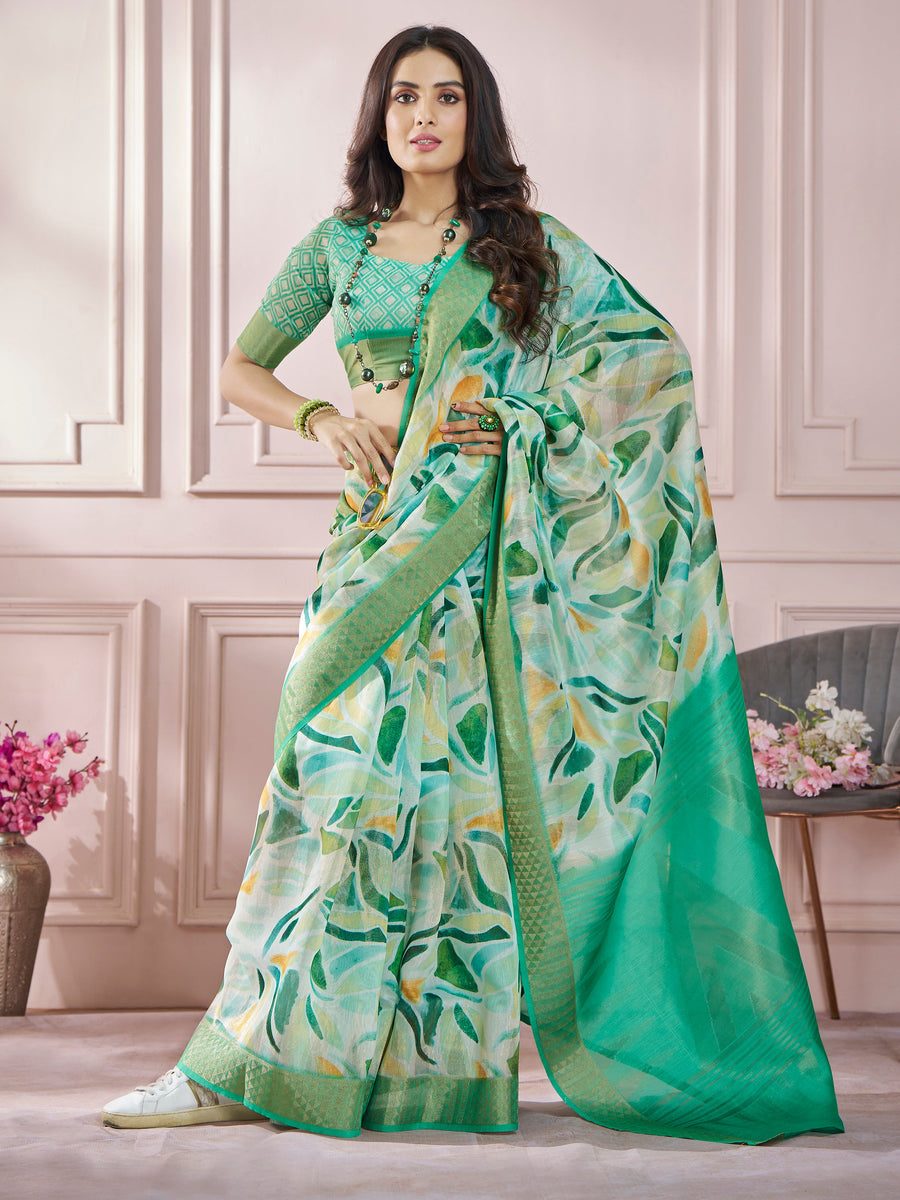 Green silk saree crafted for elegance and style.