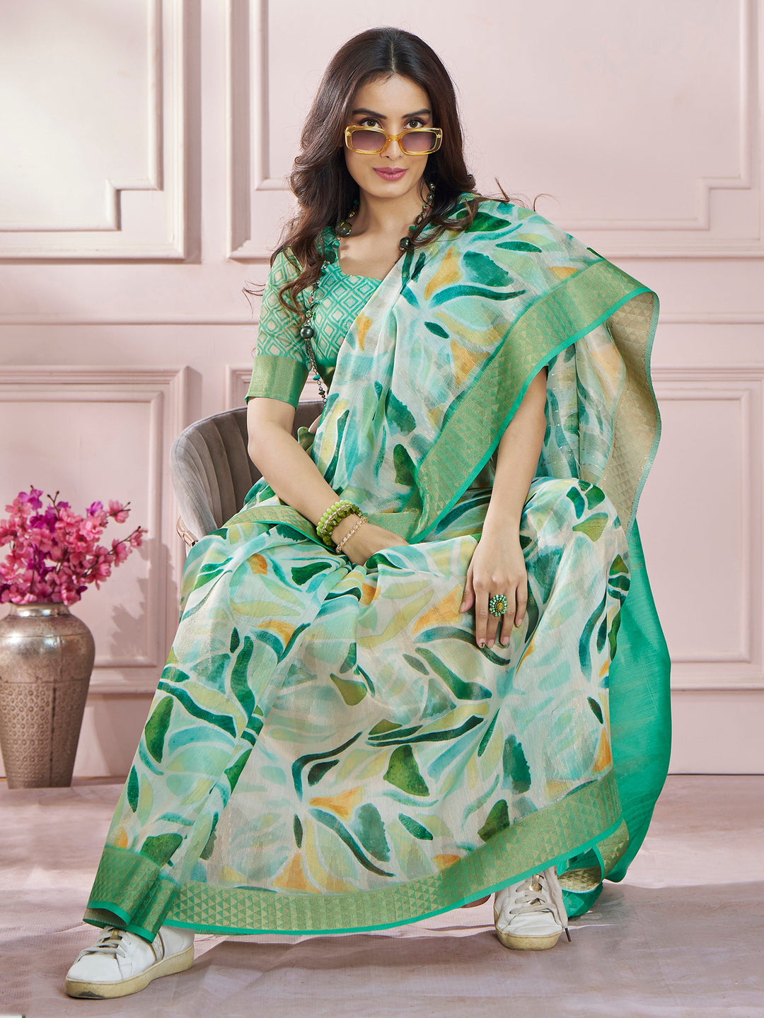 Vibrant color luxurious fabric exclusive attire crafted for elegance and style.