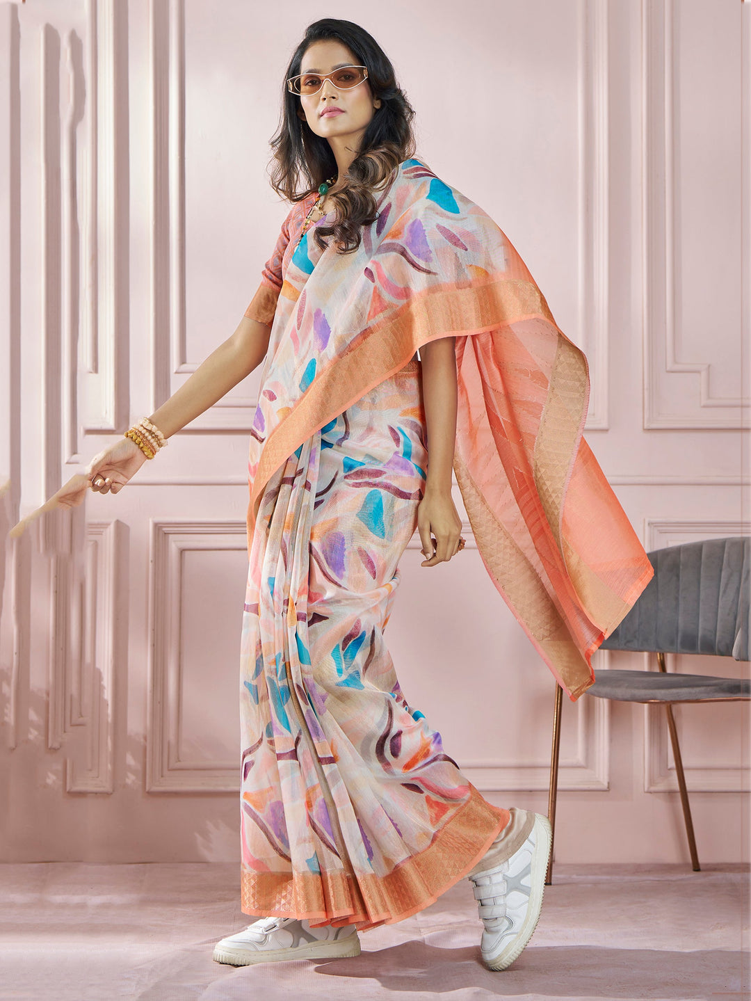 Vibrant color luxurious fabric exclusive attire crafted for elegance and style.