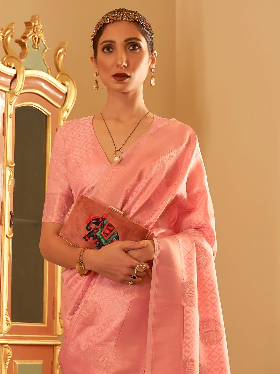 Vibrant color luxurious fabric exclusive attire crafted for elegance and style.