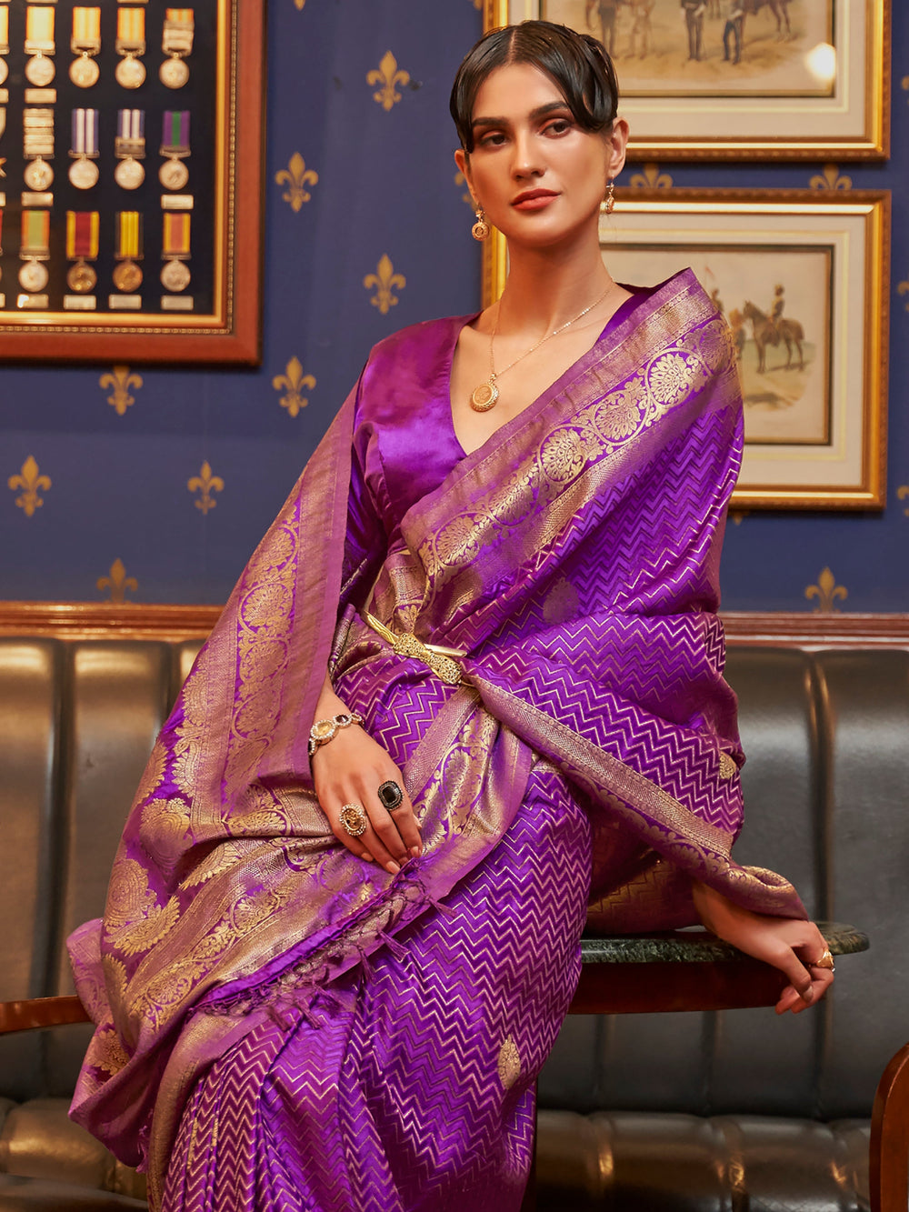 Vibrant color luxurious fabric exclusive attire crafted for elegance and style.