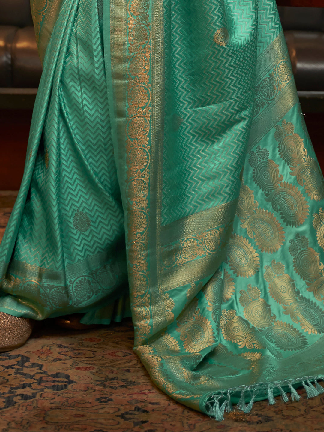 Vibrant color luxurious fabric exclusive attire crafted for elegance and style.