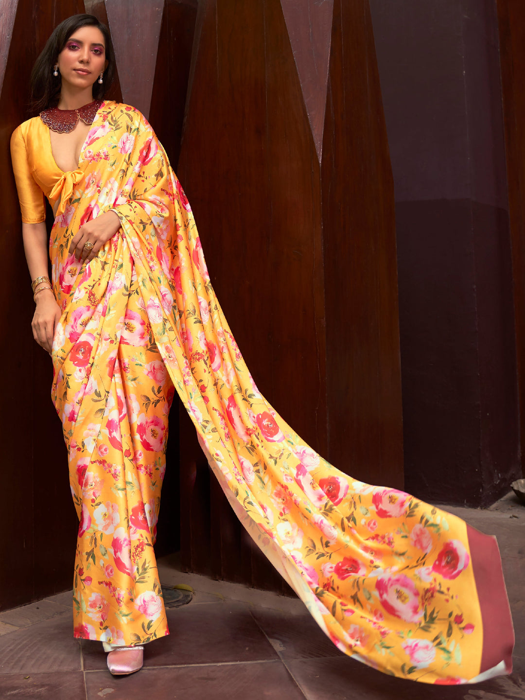 Vibrant color luxurious fabric exclusive attire crafted for elegance and style.