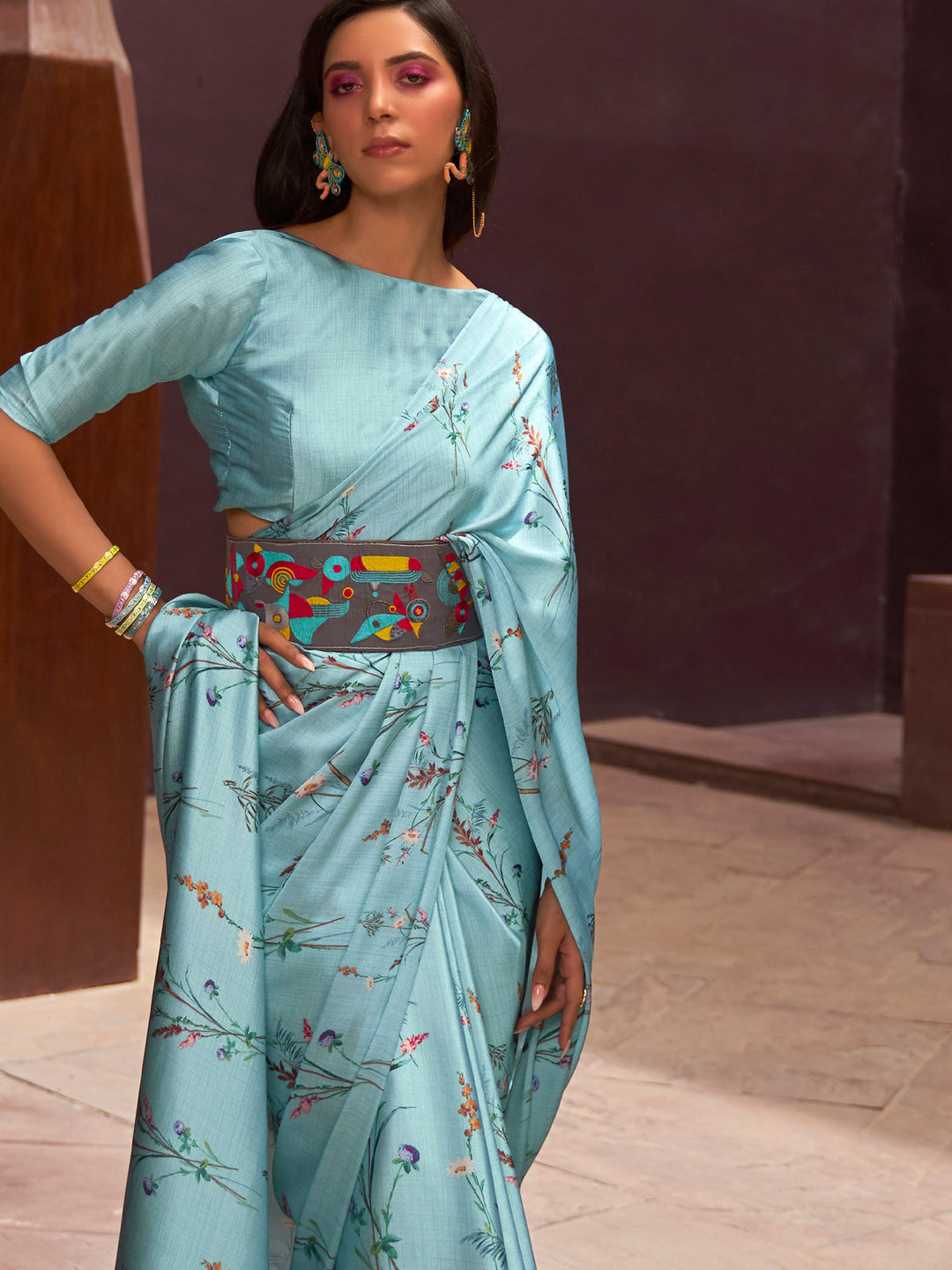 Vibrant color luxurious fabric exclusive attire crafted for elegance and style.