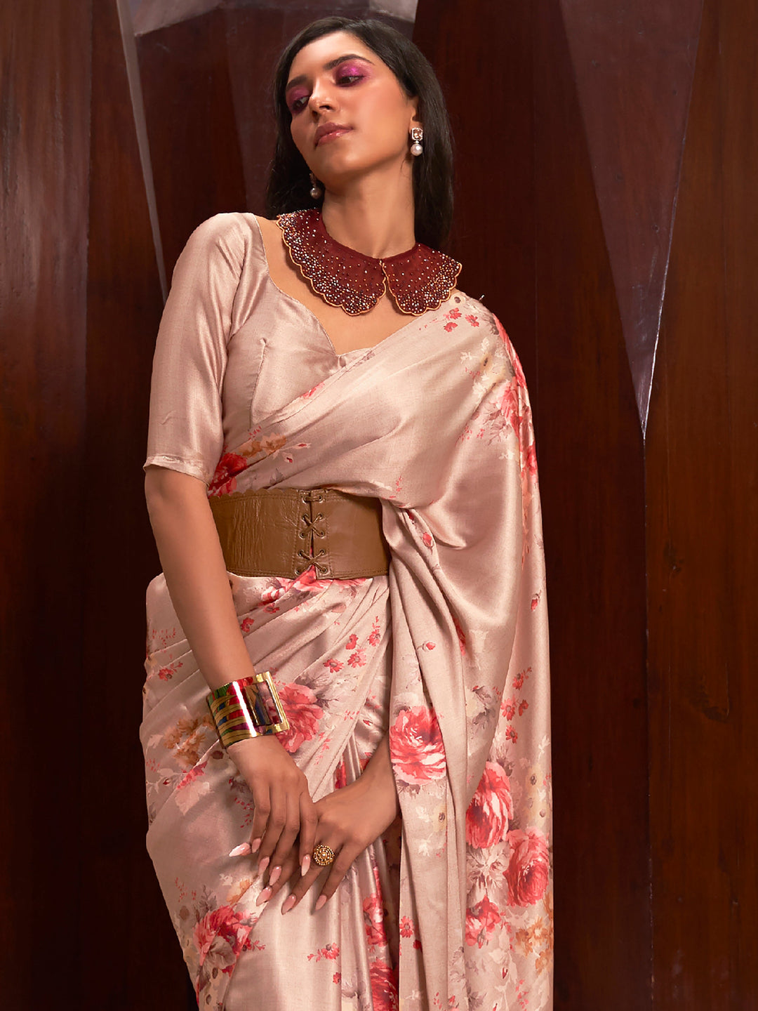 Vibrant color luxurious fabric exclusive attire crafted for elegance and style.